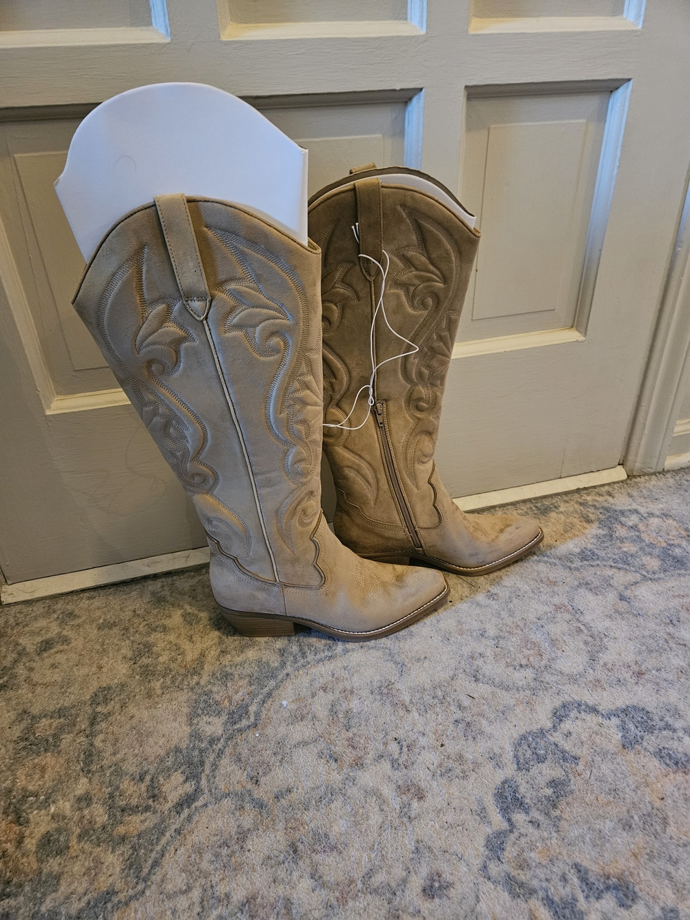 Wild Fable Tan Suede Western Knee-High Boots